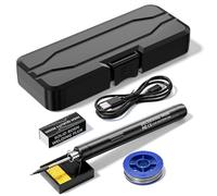 Fer à souder électrique intelligent USB multifonction avec fonction de réglage de la température de 300 à 450 ℃ pour la réparation et l'entretien de la soudure Noir