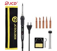 Fer à souder électrique JCD 80W avec écran LCD numérique, température réglable, pointes de fer à souder, 220V/110V, outils de soudage Jaune