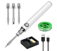 Fer À Souder Kit, Fer De Soudure Électrique Kit De Soudure Portable Sans Fil Température Réglable, Avec 3 Pointes De Soudure, Fil De Soudure, Support De Fer À Souder, Fer À Souder Professionnel Et Sûr