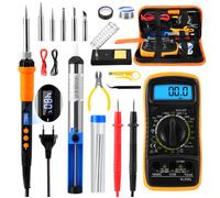 Fer à Souder Kit professionnel, 90W LCD température réglable 200-500 °C, Outils de soudage électrique avec 5 Conseils de soudage