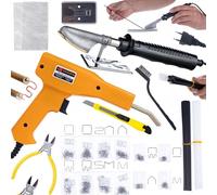 Fer à souder pour lisser le plastique avec ensemble de plastiques et de grilles + agrafeuse plastique dans un coffret 200 agrafes + 800 agrafes 8 sortes