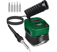 Fer à souder sans fil pour batterie Bosch Home and Garden 18 V PBA 60 W - Température réglable de 180 à 480 °C - Avec ports de charge USB et de type C - Support de fer à souder pour travaux