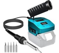 Fer à souder sans fil pour batterie Makita 18 V, chauffage rapide avec écran numérique LED, mobilité fer à souder avec USB & Type-C pour bricolage, réparation d'appareils, soudure de fil (sans