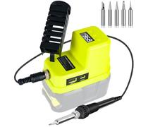 Fer à souder sans fil pour batterie Ryobi 18 V, chauffage rapide, station à souder électrique numérique LCD avec ports de charge USB et de type C, kit de fer à souder portable réglable pour bricoleurs