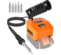 Fer à souder sans fil pour batterie Worx 20 V, chauffage rapide, station de soudage numérique LCD électrique avec ports de charge USB et de type C, kit de fer à souder portable et réglable pour