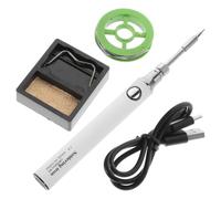 Fer à Souder USB sans Fil Portable 5 V pour Bricolage Maison | Métal Blanc, Pointes Incluses, Cutter Multifonction, Usage DIY et Domestique, Format Compact Rechargeable