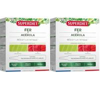 Fer, Acérola - Fatigue, Immunité - Origine Végétale - Unidoses (Lot de 2)