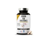 Fer Bisglycinate 14 mg - Anti-Fatigue - Immunité - Haute Tolérance Digestive - 100% des AR - 60 Gélules - Cure 2mois - Fabriqué en France - Nutrivie