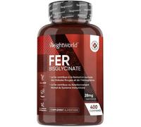Fer Bisglycinate 28mg - 400 Fer Comprimés Vegan - Pour Fatigue, Métabolisme, Energie & Immunité (Efsa)