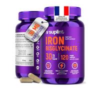 Fer Bisglycinate 30 mg - Haute Absorption & Formule Douce - 120 Gélules Véganes - Développé aux Pays-Bas & Testé en Laboratoire de l’UE - Fer Complément Alimentaire Premium (1 Pack)