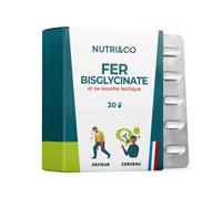 Nutri&Co Fer Bisglycinate Et Sa Souche Lactique Végan 30 Gélules