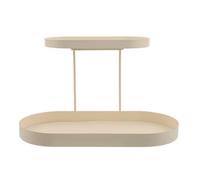 Fer Blanc Étagère de Rangement Double Couche pour Salle de Bain | Organisation du Plan de Toilette, Structure Renforcée, Design Minimaliste, pour Cosmétiques et Brosses