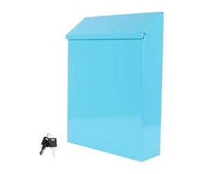 Fer Boîte aux Lettres Rétro Décorative Style Européen Bleu | Collecte Discrète du Courrier, Protection Vie Privée, Usage Bureau ou École, Finition Polie Soignée