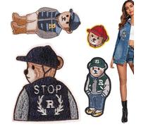 Fer Brodé Sur Less Patchs - Patch Brodé | Emblèmes D'ours Mignons Pour Les Vêtements Pour | 4pcs Ours Autocollant Embrassant De Patch Toys Emblèmes Pour Les Tissus