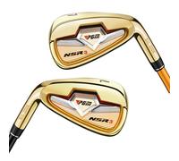 Fer de Golf gaucher/droitier # 7 avec Tige en Graphite ou en Acier S/R Fer de Club de Golf loft à 30 degrés pour Les golfeurs Adultes Sports (Gauche,Or,Arbre en Graphite R)