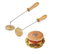 Fer de marque avec logo personnalisé pour hamburger - Brander personnalisé en laiton pour steak et hamburger | Barbecue professionnel, noix de coco, tampon à gâteau 2,5 cm