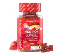 Fer Enfant Gummies - 2,5 mg de Fer + Vitamine C 12 mg - Immunité, Énergie & Fatigue - Végan, Sans Gluten, Sans Gélatine - Goût Fraise - 30 Gummies - Novomins