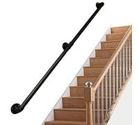 Fer forgé noir pour escaliers - Garde-corps de sécurité durable pour personnes âgées, handicapées, enfants - Parfait pour les marches extérieures et les murs