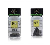 Fer Métal Élément 26 Fe, Pièces 99,99 % 5 Grammes en Flacon de Verre avec Etiquette