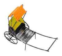 Fer Modèle Décor Rickshaw en Vieillie, Finition, Vintage | Objet Décoratif Miniature, Style Classique Nostalgique, Teinte Jaune, pour Bureau et Divers Espaces Intérieurs