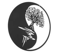 Fer Noir Décoration Murale Arbre pour Jardin Extérieur et Murs | Ornement Mural Artisanal, Finition Raffinée et Détails Fins, Usage Extérieur pour Jardins et Parois