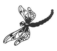 Fer Noir Ornement Mural Décoration Artistique Suspendue, Libellule | Décor Ajouré au Style Réaliste, Pièce Délicate pour Maison Cuisine, Finition Métal Noire