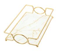 Fer Plateau de Toilette, Blanc pour Cosmétiques et Parfum Verre | Rangement de Comptoir, Protection du Plan de Travail, pour Bijoux et Soins, Chambre ou Table Basse