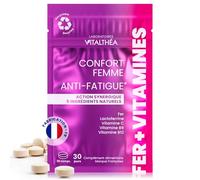FER PREMIUM I Complément Alimentaire ANTI-FATIGUE I Bisglycinate 3x plus assimilable I Vitamines Minéraux : Fer, Vitamines C 80 MG + B12 B9 100% AR + Lactoferrine | France (30 unité (lot de1))