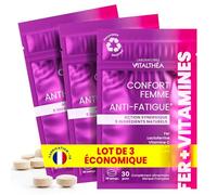 FER PREMIUM x3 Sachets I Complément Alimentaire ANTI-FATIGUE I Bisglycinate 3x plus assimilable I Vitamines Minéraux : Fer, Vitamines C 80 MG + B12 B9 100% AR + Lactoferrine | France