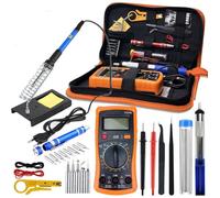 Fer Souder Kit, 60W Kit de Soudure, Temperature Rglable de 200-450, Multimtre, 5PCS Conseils de soudage, Fer a souder etain