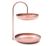 Fer stand de gâteau récipient de stockage des aliments organisateur pour les petites choses double couche plateau d'affichage de gâteau de fruits dessert or