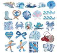 Fer sur Taches pour Filles Bricolage Brodé Sew Applique Applique Deux Styles Motif Stéréoscopique Adhérence Robuste pour la Décoration de Vêtements (Bleu)