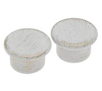Fer Tendance | Ø20 | 2 Embouts Bouchon | Blanc Patiné Or