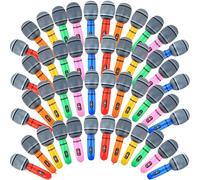 Feradny Lot de 48 microphones gonflables en vrac pour simulation de microphone gonflable pour concert musical des années 80 et 90, cosplay, scène, jeu de rôle