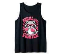 Feral and Fighter Breast Cancer Awareness Boxing Raccoon Débardeur