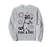 Feral and Free Raton Laveur Patriote Peace Fourth Juillet Sweatshirt