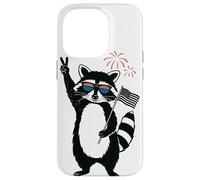 Feral and Free Raton Laveur Peace USA Lunettes Feu Artifice Coque pour iPhone 14 Pro