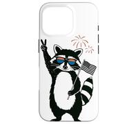 Feral and Free Raton Laveur Peace USA Lunettes Feu Artifice Coque pour iPhone 16 Pro