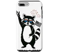 Feral and Free Raton Laveur Peace USA Lunettes Feu Artifice Coque pour iPhone 7 Plus/8 Plus