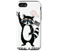 Feral and Free Raton Laveur Peace USA Lunettes Feu Artifice Coque pour iPhone SE (2020) / 7/8