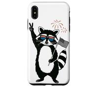 Feral and Free Raton Laveur Peace USA Lunettes Feu Artifice Coque pour iPhone XS Max