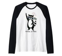 Feral and Free Raton Laveur Peace USA Lunettes Feu Artifice Manche Raglan