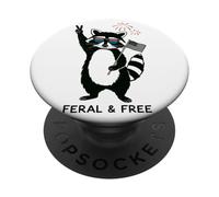 Feral and Free Raton Laveur Peace USA Lunettes Feu Artifice PopSockets PopGrip Adhésif