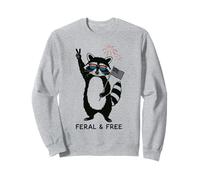 Feral and Free Raton Laveur Peace USA Lunettes Feu Artifice Sweatshirt