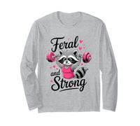 Feral and Strong Breast Cancer Awareness Gym Raton Laveur Manche Longue