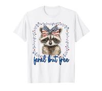 Feral But Free Raton laveur 4 juillet American Feral Girl Kids T-Shirt