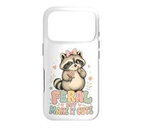 Feral But Make It Cute Funny Woodland Raton Laveur Coque pour iPhone 17 Pro