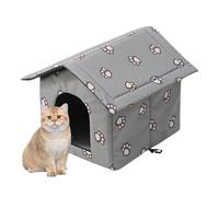 Feral Cat Safe Haven - Abri chauffant isolé pour chat, lit d'hiver chaud semi-fermé | Refuge fermé pour animaux de compagnie avec porte, maison sauvage confortable pour chats errants et extérieurs par