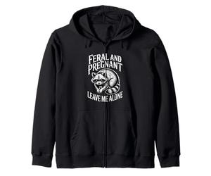 Feral Enceinte Sarcastique Raccoon Vintage Band Dire Sweat à Capuche