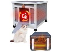 Feral Kitty Niche pour Chat Extérieur avec Doublure Isolée pour l'hiver Imperméable Clapier pour Lapin Chat